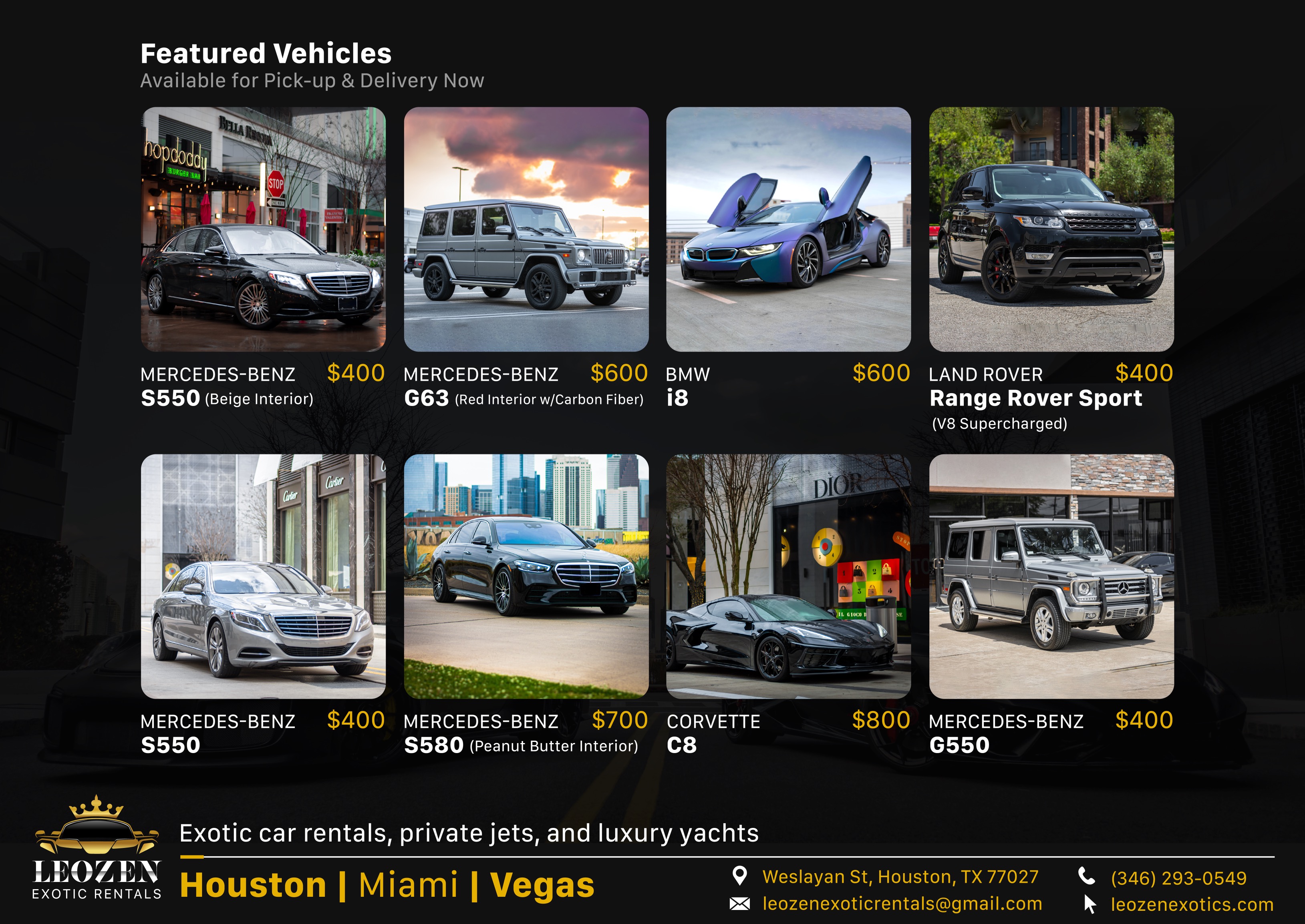 Leozen Exotic Rentals - Local Transportation in Houston, TX in Houston, Houston