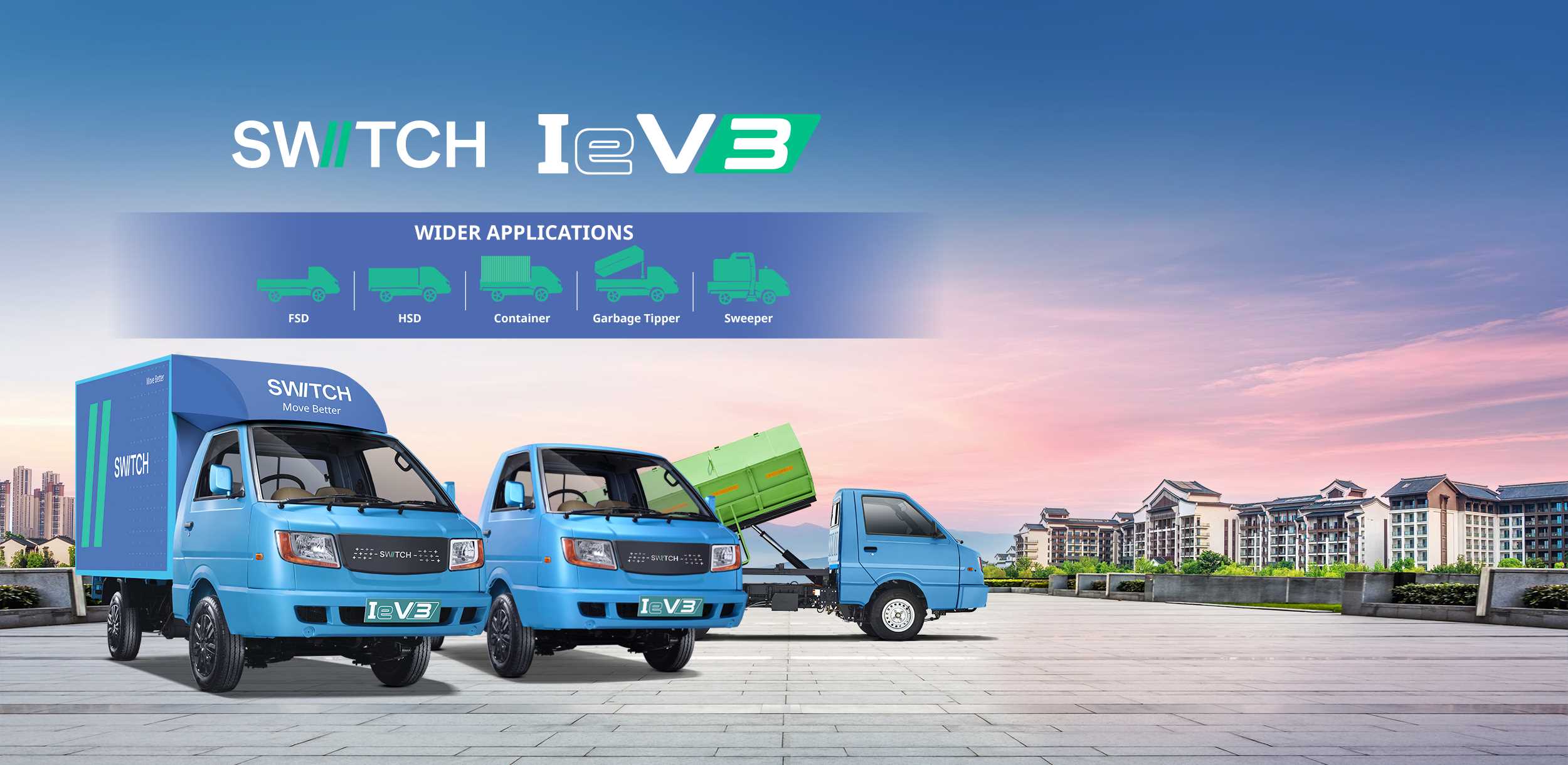 Switch Mobility Radiator Switch Mobility's Electric Trucks and Commercial EVs in Sarkhej-Okaf ...