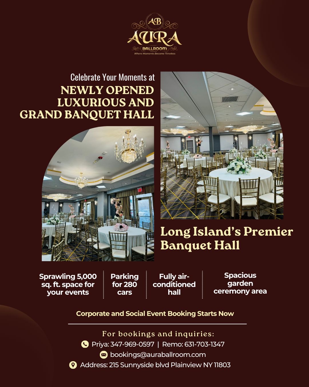 Aura Ballroom - Hall Rentals in Plainview, NY in Plainview, Plainview